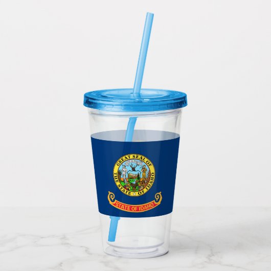 Patriottische Acryl Tumbler met vlag van Idaho Acryl Drinkbeker (Achterkant)