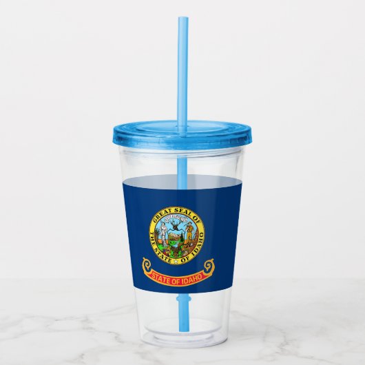 Patriottische Acryl Tumbler met vlag van Idaho Acryl Drinkbeker (Voorkant)