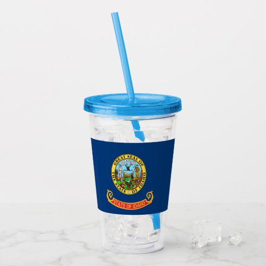 Patriottische Acryl Tumbler met vlag van Idaho Drinkbeker (Voorkant ijs)