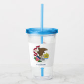 Patriottische Acryl Tumbler met vlag van Illinois Acryl Drinkbeker (Voorkant)