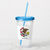 Patriottische Acryl Tumbler met vlag van Illinois Drinkbeker (Achterkant)