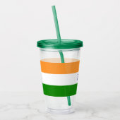 Patriottische Acryl Tumbler met vlag van India Acryl Drinkbeker (Links)