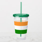 Patriottische Acryl Tumbler met vlag van India Acryl Drinkbeker (Rechts)