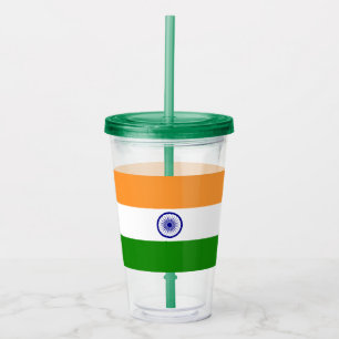 Patriottische Acryl Tumbler met vlag van India Drinkbeker