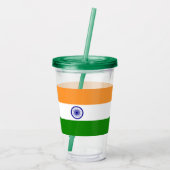 Patriottische Acryl Tumbler met vlag van India Drinkbeker (Achterkant)