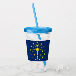Patriottische Acryl Tumbler met vlag van Indiana Acryl Drinkbeker