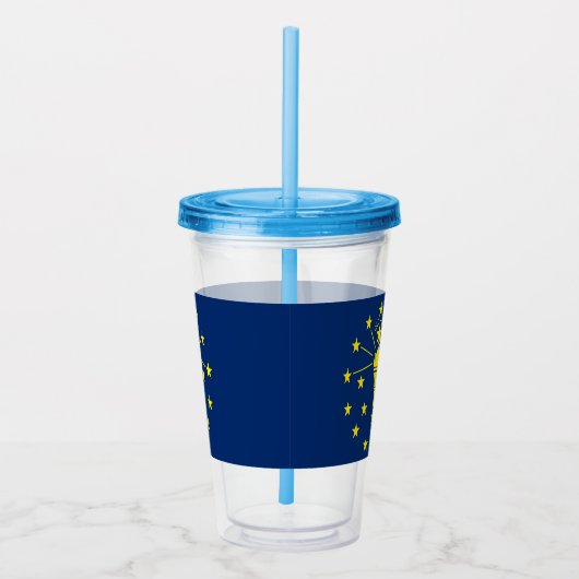 Patriottische Acryl Tumbler met vlag van Indiana Acryl Drinkbeker (Rechts)