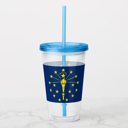 Patriottische Acryl Tumbler met vlag van Indiana Acryl Drinkbeker (Voorkant)