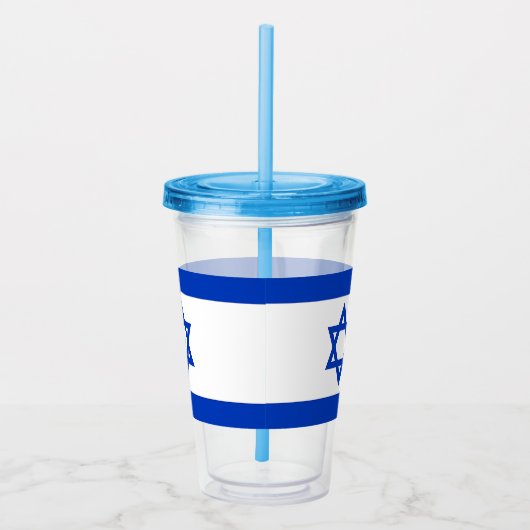 Patriottische Acryl Tumbler met vlag van Israël Acryl Drinkbeker (Rechts)