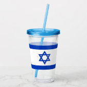 Patriottische Acryl Tumbler met vlag van Israël Acryl Drinkbeker (Achterkant)