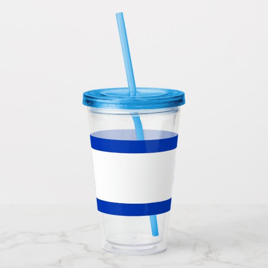 Patriottische Acryl Tumbler met vlag van Israël Acryl Drinkbeker (Links)