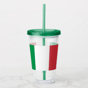 Patriottische Acryl Tumbler met vlag van Italië Drinkbeker