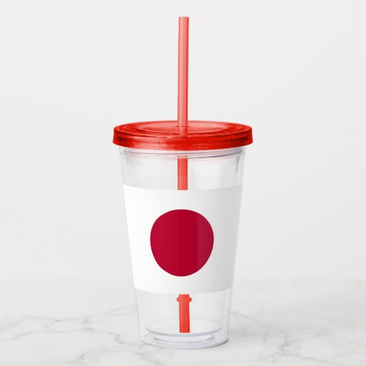 Patriottische Acryl Tumbler met vlag van Japan Drinkbeker (Voorkant)