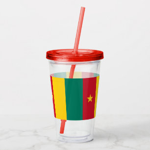 Patriottische Acryl Tumbler met vlag van Kameroen Drinkbeker