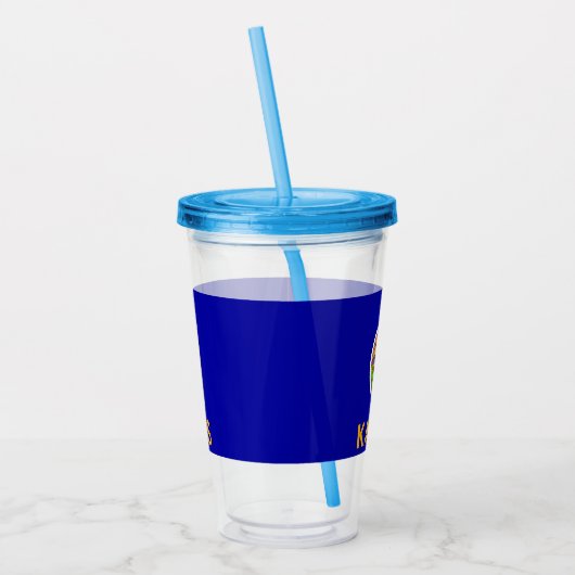 Patriottische Acryl Tumbler met vlag van Kansas Acryl Drinkbeker (Links)