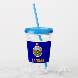 Patriottische Acryl Tumbler met vlag van Kansas Drinkbeker