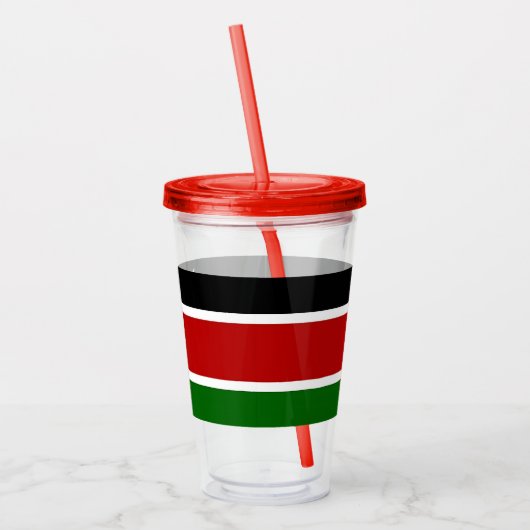 Patriottische Acryl Tumbler met vlag van Kenia Acryl Drinkbeker (Links)