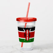 Patriottische Acryl Tumbler met vlag van Kenia Acryl Drinkbeker (Achterkant)