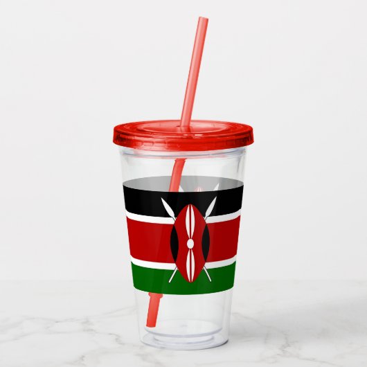 Patriottische Acryl Tumbler met vlag van Kenia Acryl Drinkbeker (Achterkant)