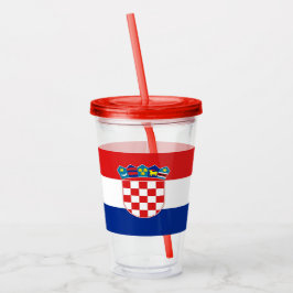 Patriottische Acryl Tumbler met vlag van Kroatië Acryl Drinkbeker