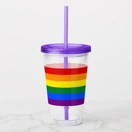 Patriottische Acryl Tumbler met vlag van LGBT Drinkbeker (Voorkant)