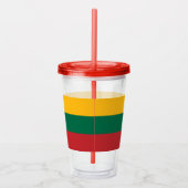 Patriottische Acryl Tumbler met vlag van Litouwen Acryl Drinkbeker (Rechts)