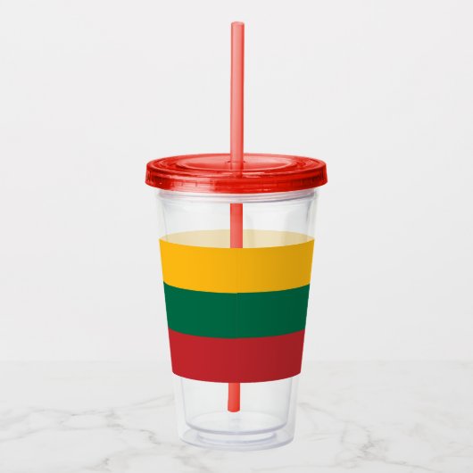 Patriottische Acryl Tumbler met vlag van Litouwen Acryl Drinkbeker (Rechts)