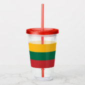 Patriottische Acryl Tumbler met vlag van Litouwen Acryl Drinkbeker (Voorkant)