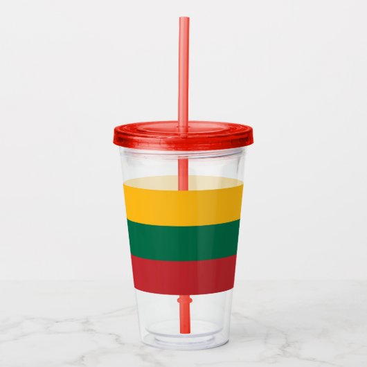 Patriottische Acryl Tumbler met vlag van Litouwen Acryl Drinkbeker (Voorkant)