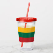 Patriottische Acryl Tumbler met vlag van Litouwen Acryl Drinkbeker (Achterkant)