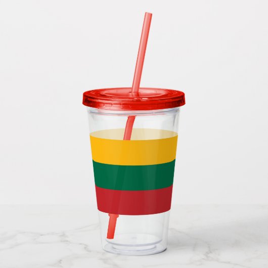 Patriottische Acryl Tumbler met vlag van Litouwen Acryl Drinkbeker (Achterkant)
