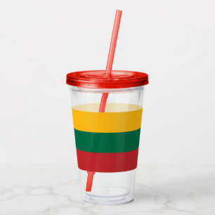 Patriottische Acryl Tumbler met vlag van Litouwen Drinkbeker