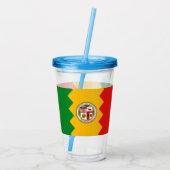 Patriottische Acryl Tumbler met vlag van Los Angel Acryl Drinkbeker (Achterkant)