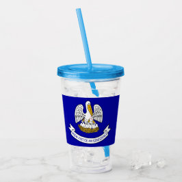 Patriottische Acryl Tumbler met vlag van Louisiana Acryl Drinkbeker