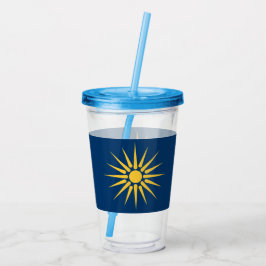 Patriottische acryl tumbler met vlag van Macedonië Drinkbeker