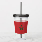 Patriottische Acryl Tumbler met vlag van Marokko Drinkbeker (Voorkant)