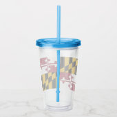 Patriottische Acryl Tumbler met vlag van Maryland Acryl Drinkbeker (Rechts)