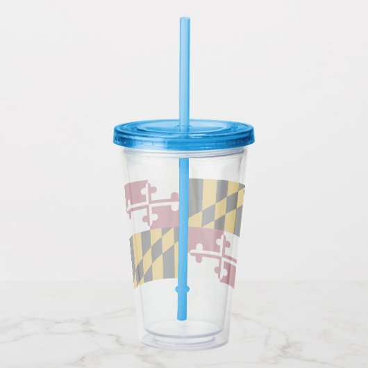 Patriottische Acryl Tumbler met vlag van Maryland Acryl Drinkbeker (Rechts)