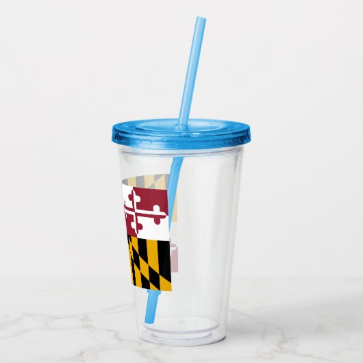 Patriottische Acryl Tumbler met vlag van Maryland Acryl Drinkbeker (Achterkant)