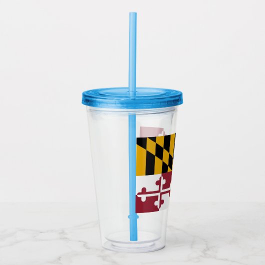 Patriottische Acryl Tumbler met vlag van Maryland Acryl Drinkbeker (Voorkant)