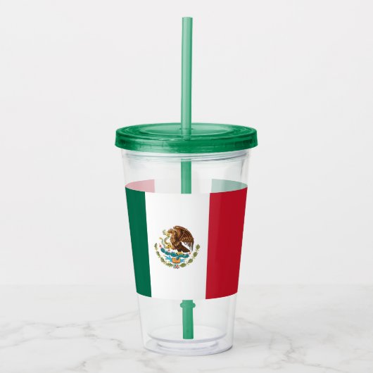 Patriottische Acryl Tumbler met vlag van Mexico Acryl Drinkbeker (Voorkant)