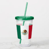 Patriottische Acryl Tumbler met vlag van Mexico Acryl Drinkbeker (Achterkant)