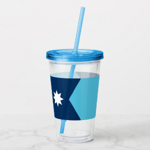 Patriottische acryl tumbler met vlag van Minnesota Drinkbeker