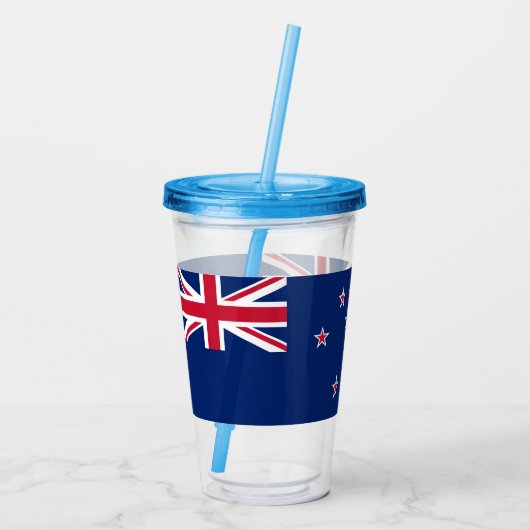 Patriottische Acryl Tumbler met vlag van Nieuw-Zee Acryl Drinkbeker (Achterkant)