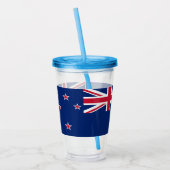 Patriottische Acryl Tumbler met vlag van Nieuw-Zee Acryl Drinkbeker (Links)