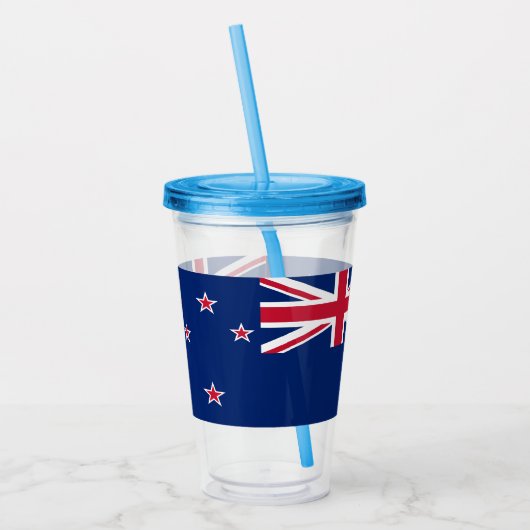 Patriottische Acryl Tumbler met vlag van Nieuw-Zee Acryl Drinkbeker (Links)