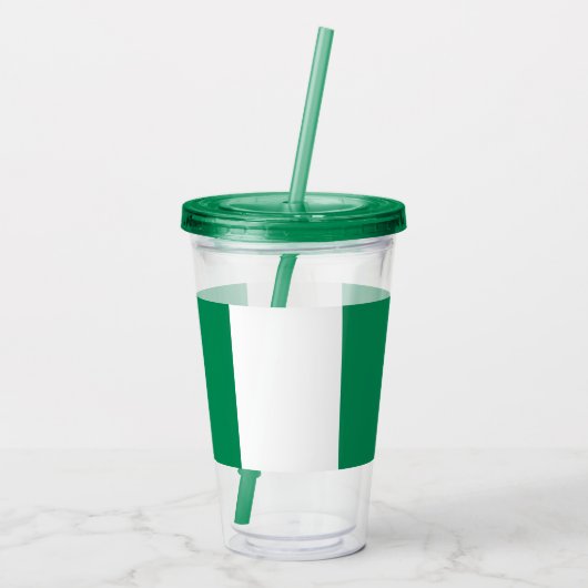 Patriottische Acryl Tumbler met vlag van Nigeria Acryl Drinkbeker (Achterkant)