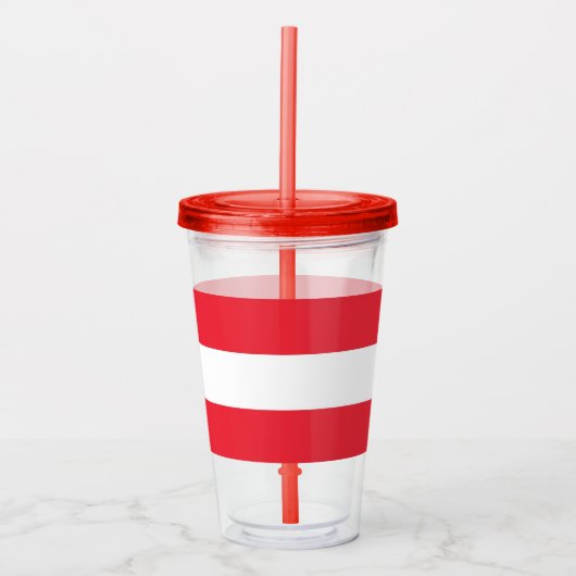 Patriottische Acryl Tumbler met vlag van Oostenrij Acryl Drinkbeker (Voorkant)