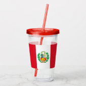 Patriottische Acryl Tumbler met vlag van Peru Acryl Drinkbeker (Achterkant)