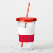 Patriottische Acryl Tumbler met vlag van Polen Acryl Drinkbeker (Achterkant)